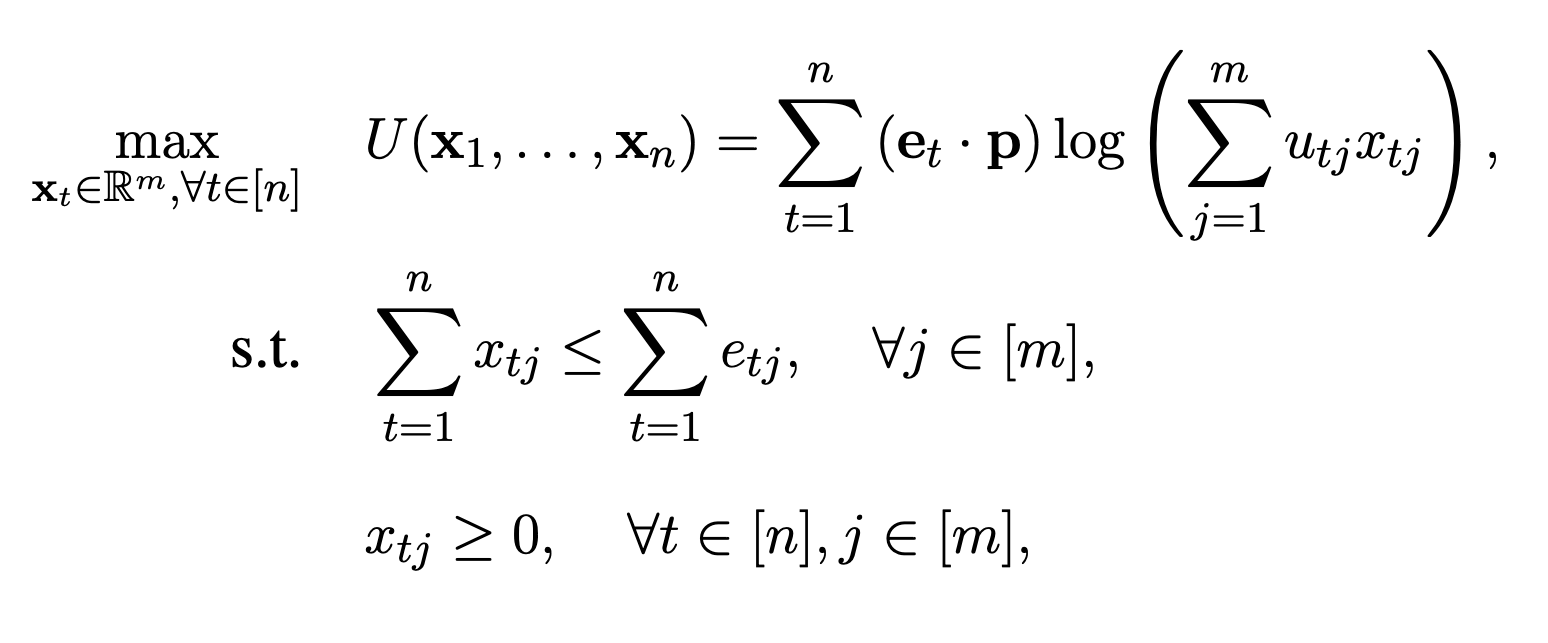 Arrow-Debreu adaptive online stochastic optimization